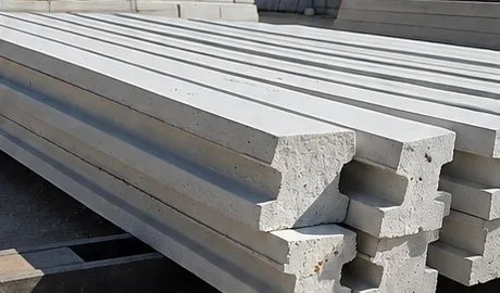 Stacked precast concrete poles